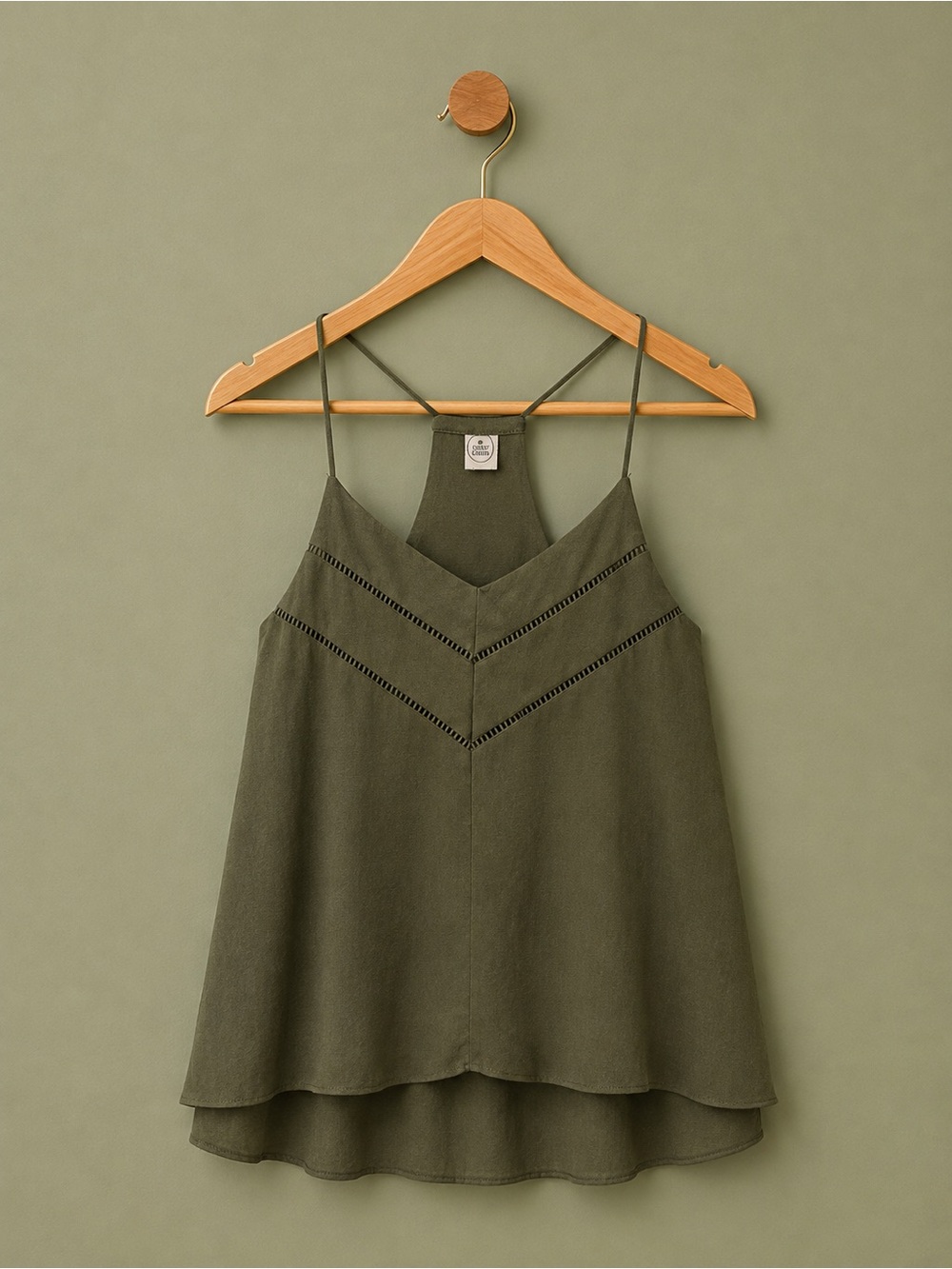 Olive Green Strappy Women's Tank Top